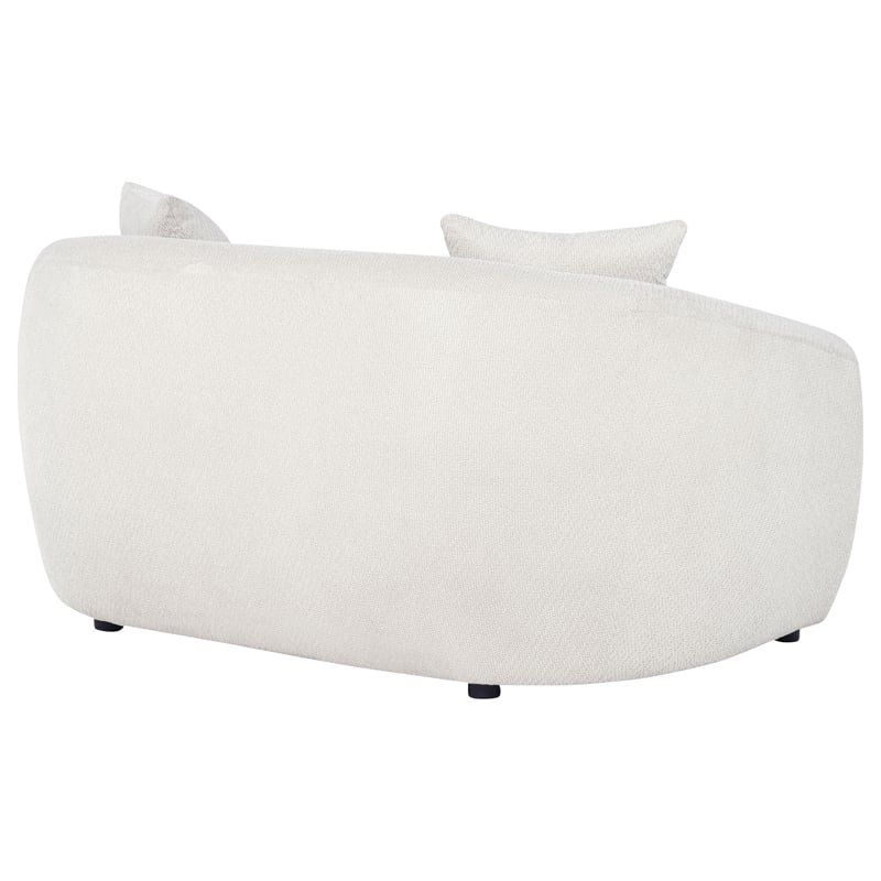 Coaster Isabella Fabric Upholstered Curved Silhouette Loveseat in Sand Color