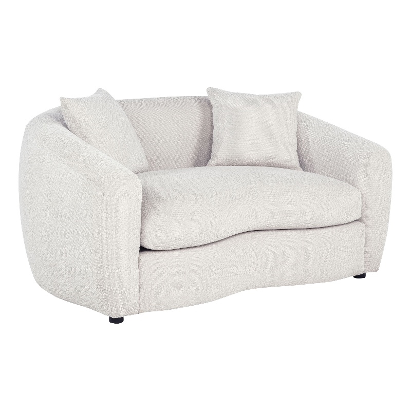 Coaster Isabella Fabric Upholstered Curved Silhouette Loveseat in Sand Color