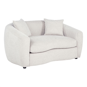 Coaster Isabella Fabric Upholstered Curved Silhouette Loveseat in Sand Color