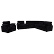 Coaster Collins Upholstery Fabric Corduroy Power Recliner Chair in Black