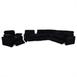 Coaster Collins Upholstery Fabric Corduroy Power Recliner Chair in Black