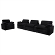 Coaster Collins Upholstery Fabric Corduroy Power Recliner Chair in Black