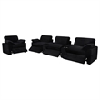 Coaster Collins Upholstery Fabric Corduroy Power Recliner Chair in Black