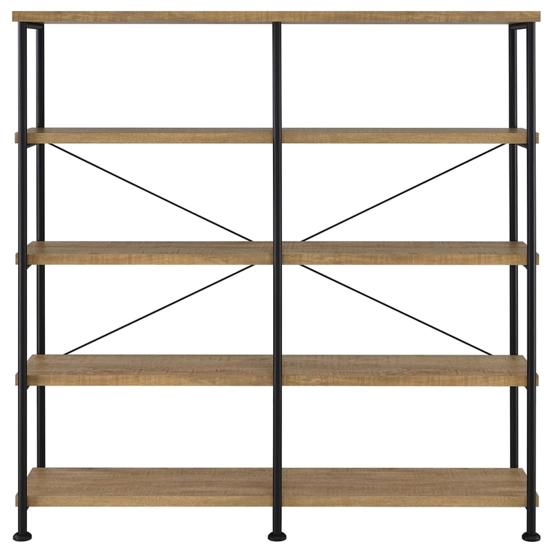 Coaster Analiese Engineered Wood 63-inch 4-shelf Double Bookshelf in Brown