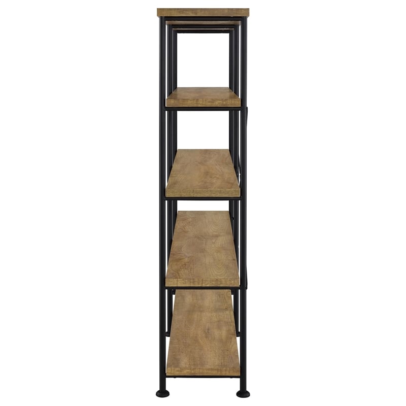 Coaster Analiese Engineered Wood 63-inch 4-shelf Double Bookshelf in Brown