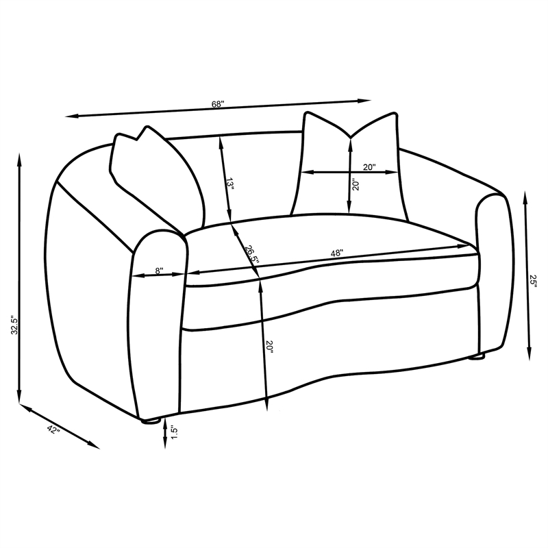 Coaster Isabella 2-piece Fabric Upholstered Sofa Set in Sand