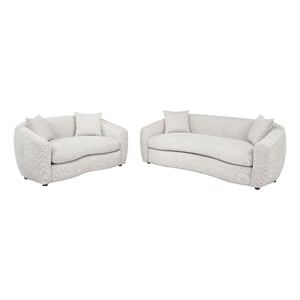 Coaster Isabella 2-piece Fabric Upholstered Sofa Set in Sand
