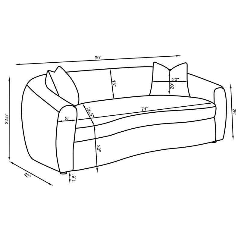 Coaster Isabella 3-piece Fabric Upholstered Sofa Set in Sand