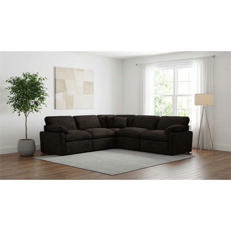 Coaster Collins 5-piece Fabric Modular Power Reclining Sectional Sofa in Brown