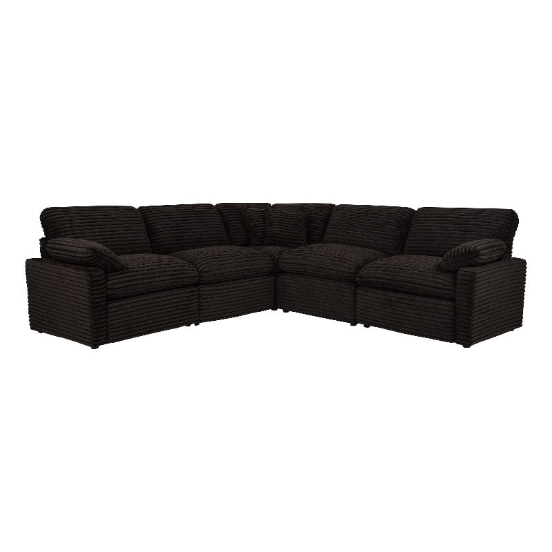 Coaster Collins 5-piece Fabric Modular Power Reclining Sectional Sofa in Brown