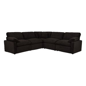 Coaster Collins 5-piece Modular Upholstered Fabric Corduroy Power Reclining Sectional in Chocolate Brown
