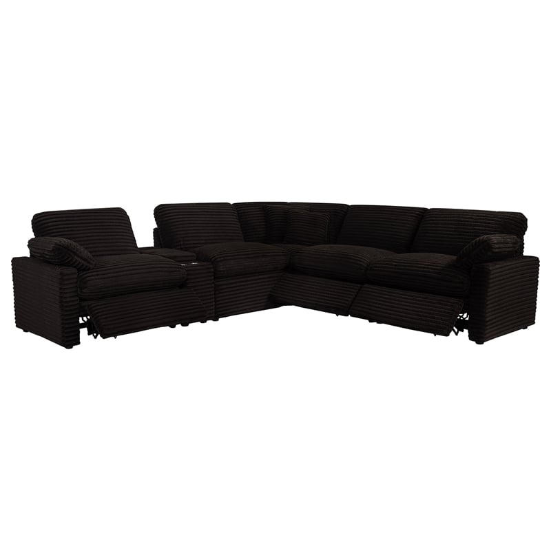 Coaster Collins 6-piece Fabric Modular Power Reclining Sectional in Brown