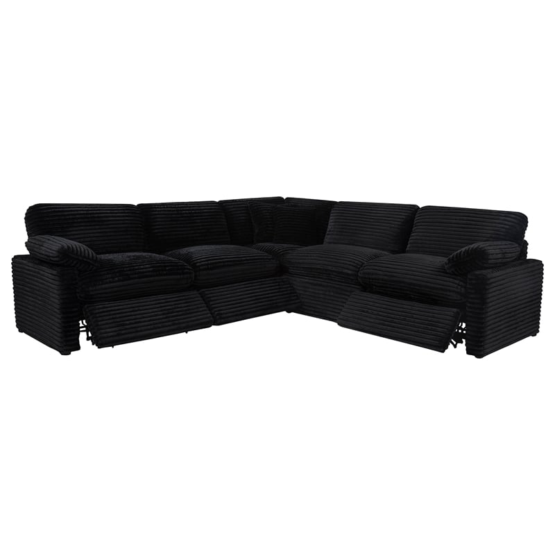 Coaster Collins 5-piece Fabric Modular Power Reclining Sectional Sofa in Black