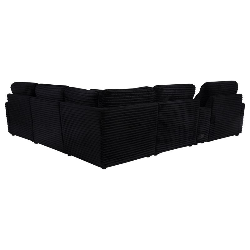 Coaster Collins 6-piece Fabric Modular Power Reclining Sectional in Black