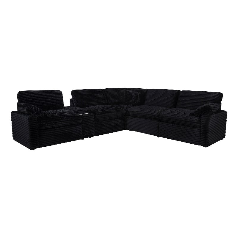 Coaster Collins 6-piece Fabric Modular Power Reclining Sectional in Black