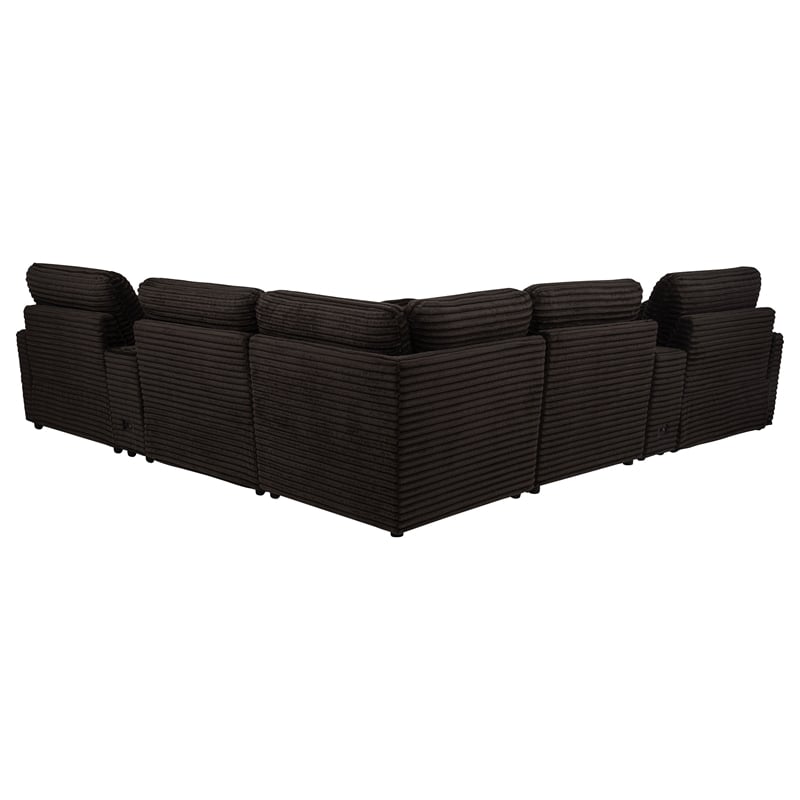 Coaster Collins 7-piece Fabric Power Reclining Sectional in Chocolate Brown
