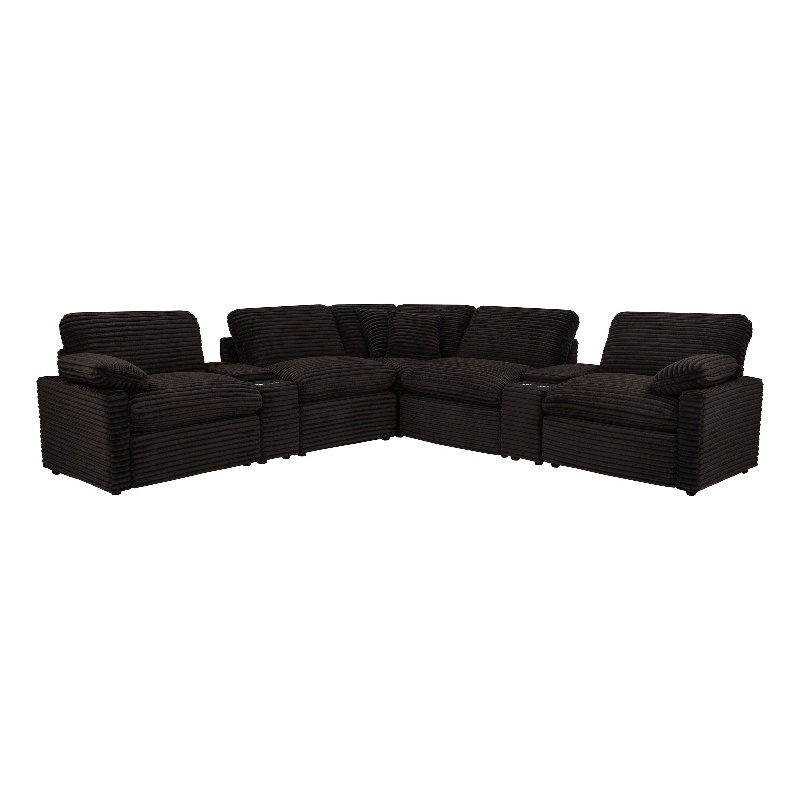 Coaster Collins 7-piece Fabric Power Reclining Sectional in Chocolate Brown