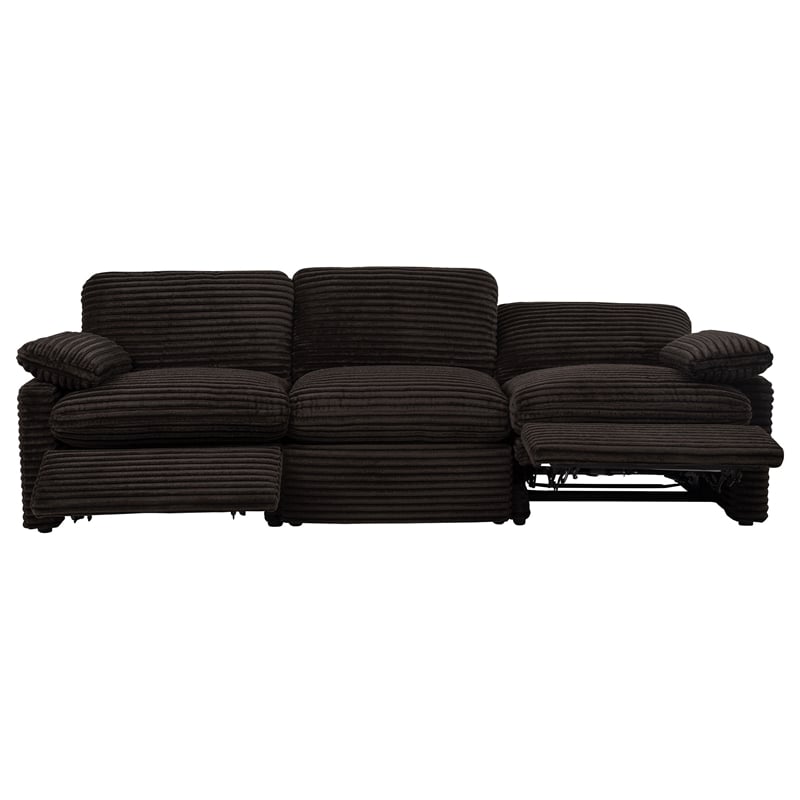 Coaster Collins Modular Upholstery Fabric Corduroy Power Sofa in Brown