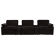 Coaster Collins 5-Piece Fabric Power Reclining Home Theater Seating in Brown