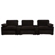 Coaster Collins 5-Piece Fabric Power Reclining Home Theater Seating in Brown