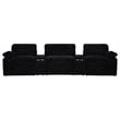 Coaster Collins 5-Piece Fabric Power Reclining Home Theater Seating in Black