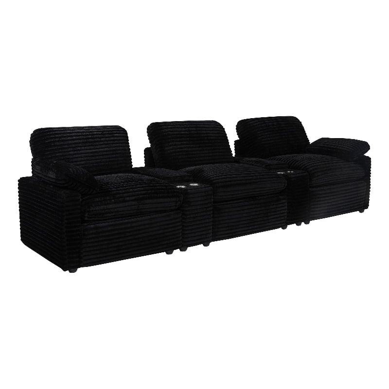 Coaster Collins 5-Piece Power Reclining Home Theater Seating in Black