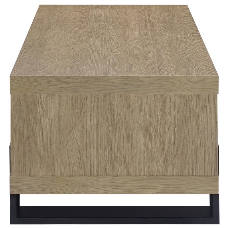 Coaster Dinard Engineered Wood Cocktail Coffee Table in Latte