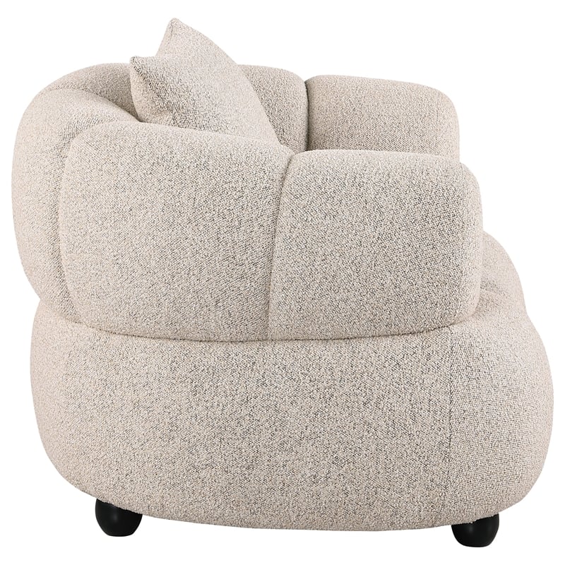 Coaster Whitney Channel Tufted Woven Fabric Upholstered Accent Chair in Pebble