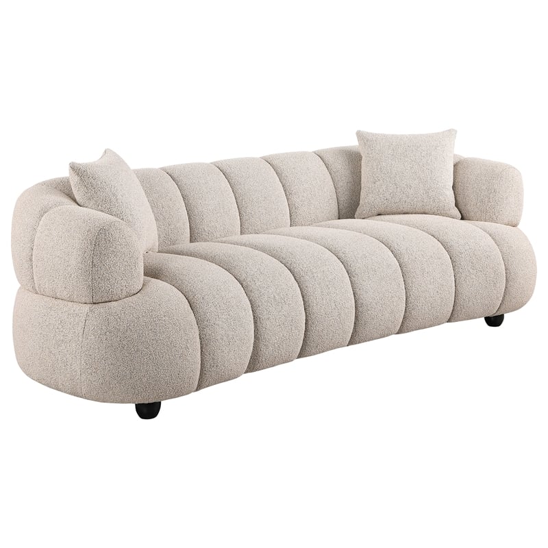 Coaster Whitney 2-Piece Channel Tufted Woven Fabric Sofa Set in Pebble