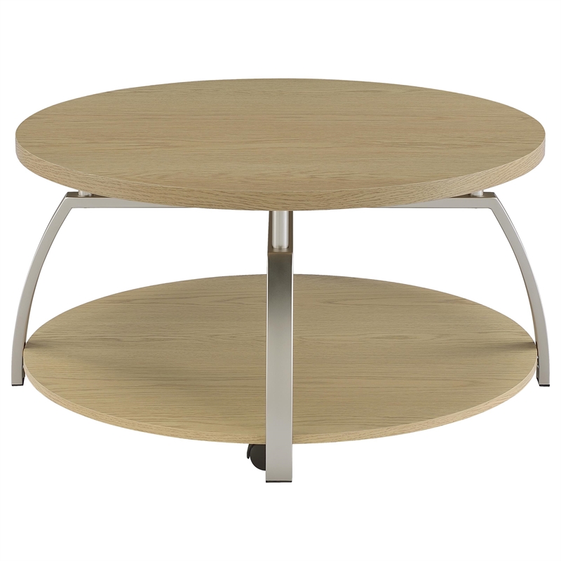 Coaster Dacre Round Engineered Wood Top Coffee Table in Brown