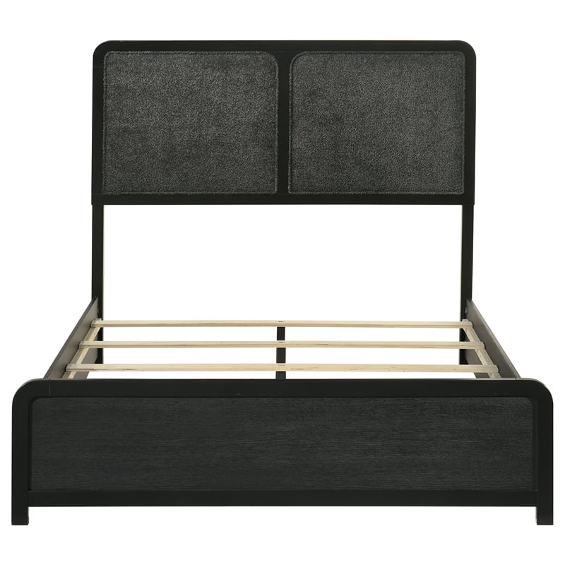 Coaster Cavelle 51-inch Mid-Century Modern Full Wood Panel Bed in Black/Charcoal