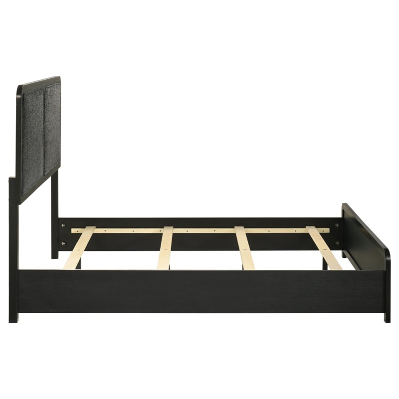 Coaster Cavelle 51-inch Mid-Century Modern Full Wood Panel Bed in Black/Charcoal