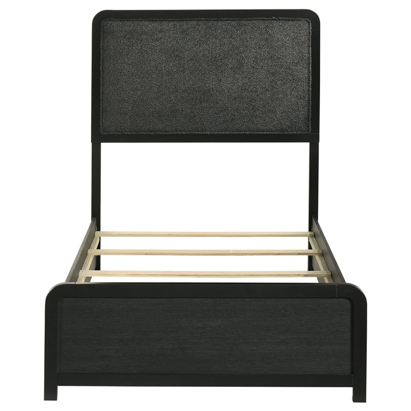 Coaster Cavelle 51-inch Mid-Century Modern Twin Wood Panel Bed in Black/Charcoal
