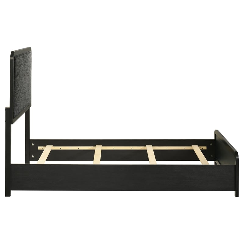Coaster Cavelle 51-inch Mid-Century Modern Twin Wood Panel Bed in Black/Charcoal