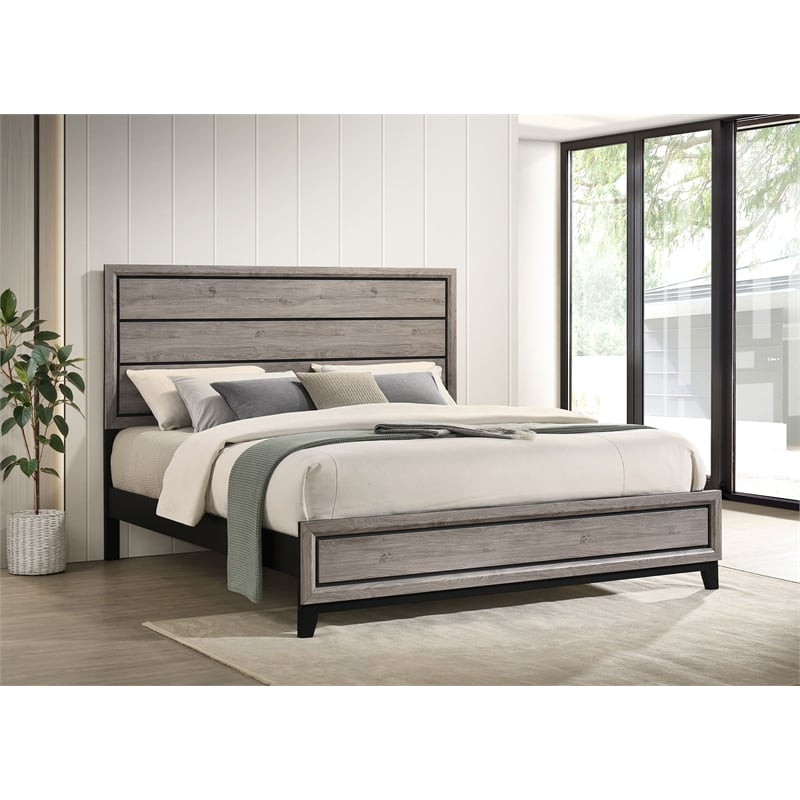 Coaster Watson Transitional Wood Eastern King Panel Bed in Light Taupe