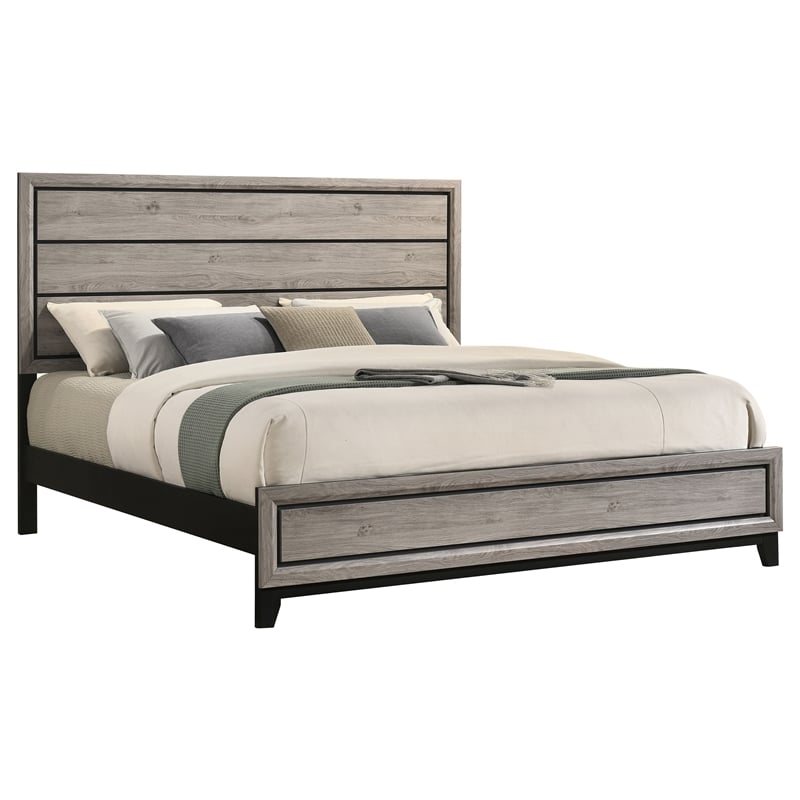 Coaster Watson Transitional Wood Eastern King Panel Bed in Light Taupe