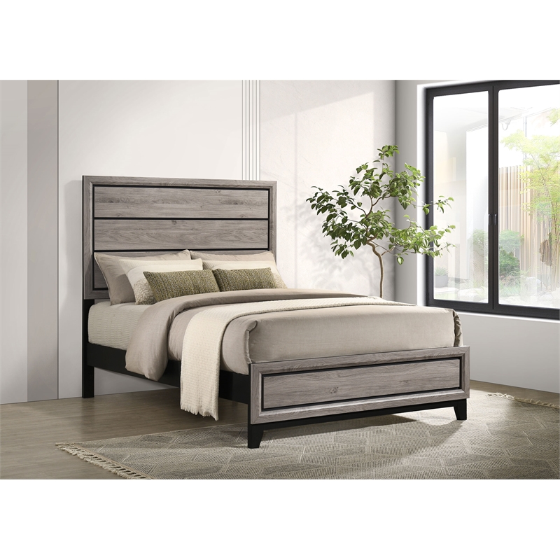 Coaster Watson Transitional Wood Full Panel Bed in Light Taupe