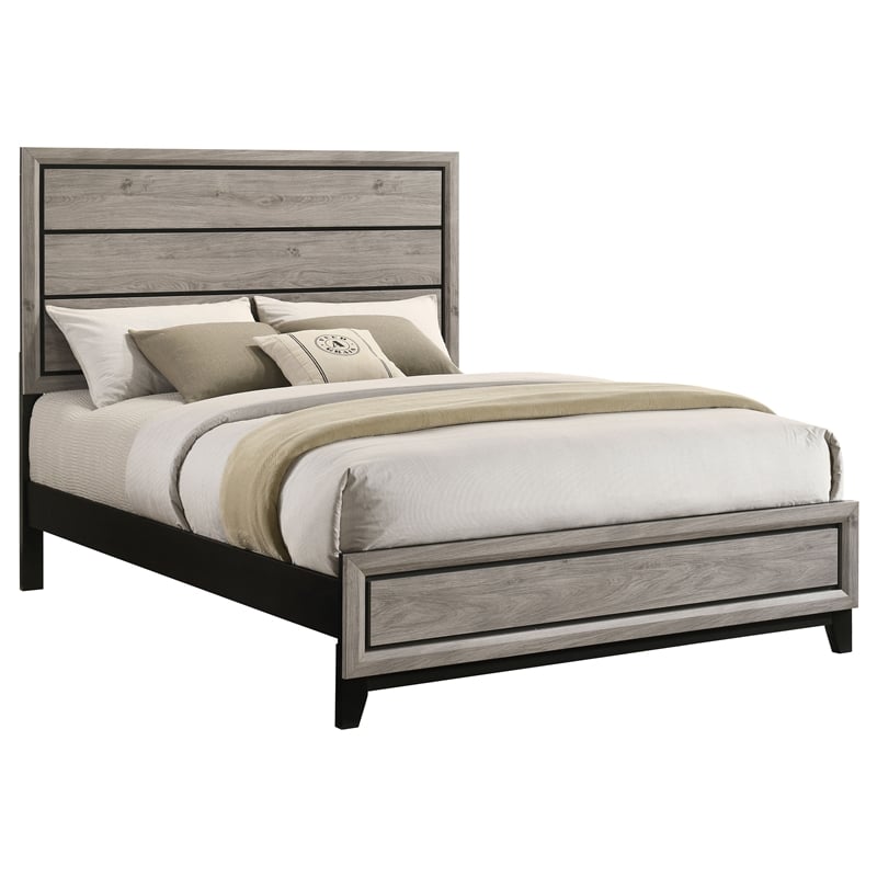 Coaster Watson Transitional Wood Queen Panel Bed in Light Taupe