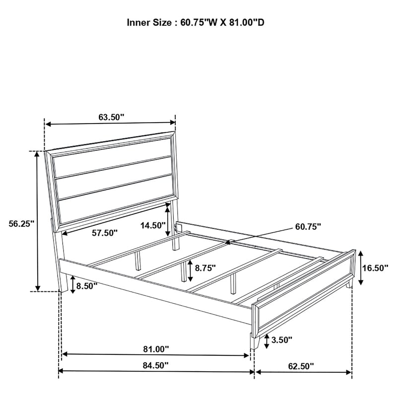 Coaster Watson Transitional Wood Queen Panel Bed in Light Taupe