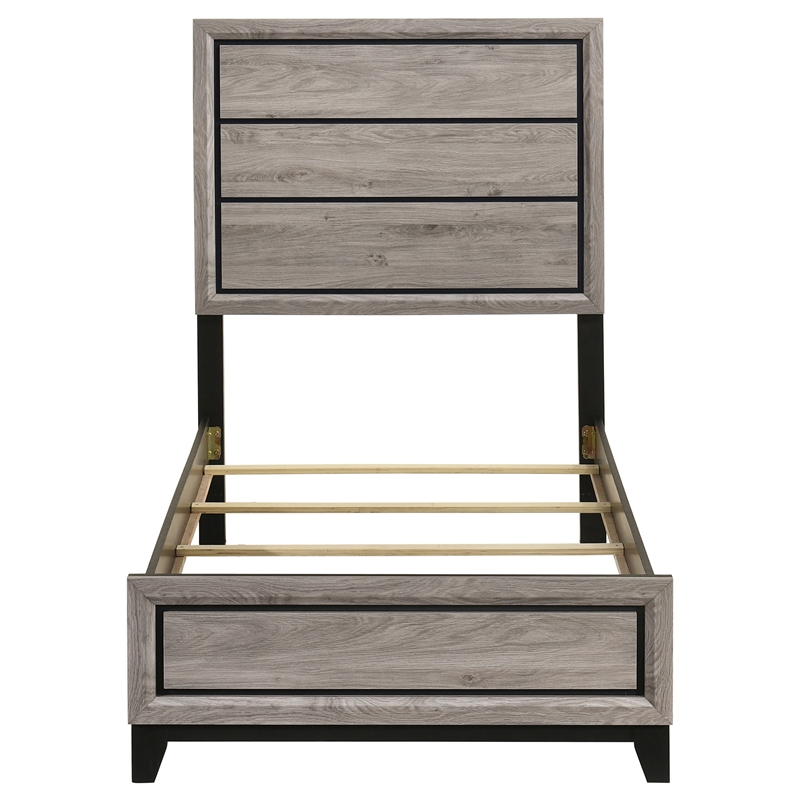 Coaster Watson Transitional Wood Twin Panel Bed in Light Taupe