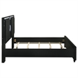 Coaster Ravenne California King LED Upholstered Velvet Panel Bed in Black
