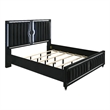 Coaster Ravenne Eastern King LED Upholstered Velvet Panel Bed in Black