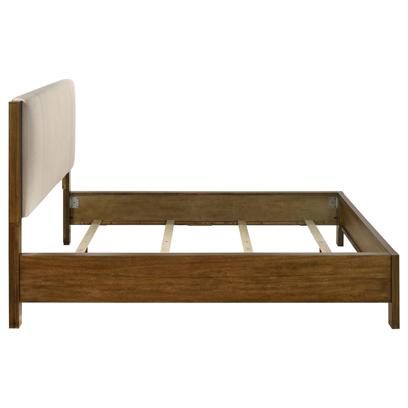 Coaster Adderley Transitional California King Wood Panel Bed in Cream/Warm Brown
