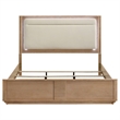 Coaster Leanne Eastern King Wood LED Panel Bed in Off White/Light Oak