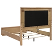 Coaster Leanne Queen Wood LED Panel Bed in Off White/Light Oak