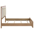 Coaster Leanne Queen Wood LED Panel Bed in Off White/Light Oak