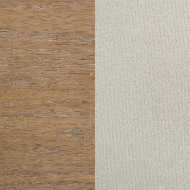 Coaster Leanne Queen Wood LED Panel Bed in Off White/Light Oak