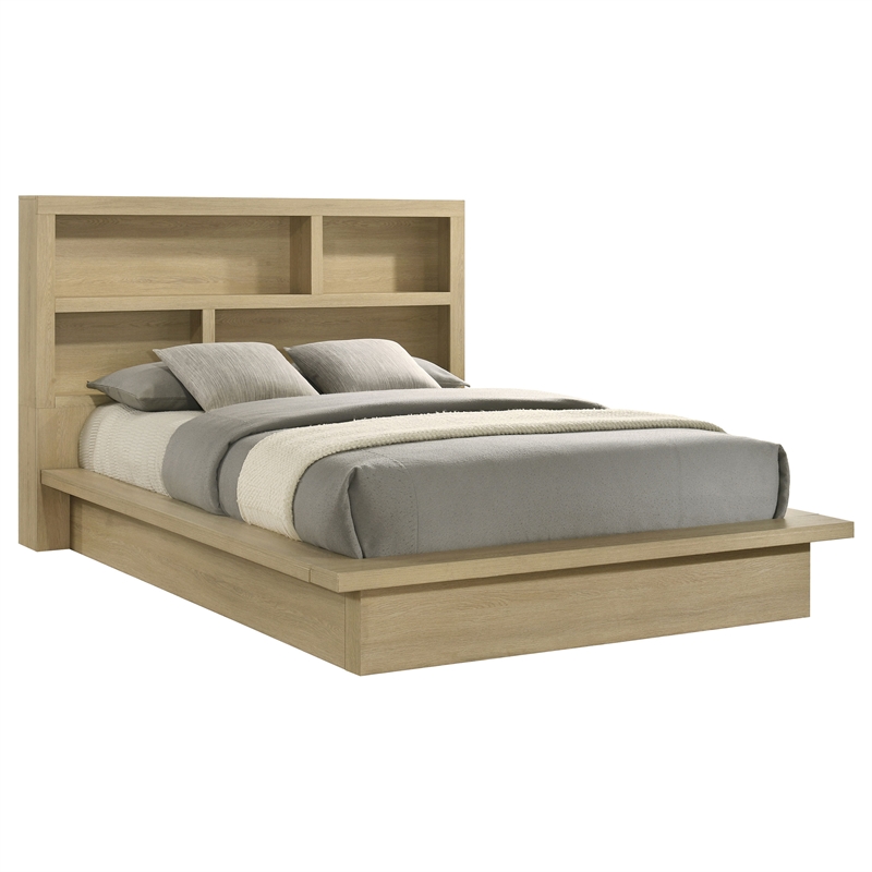 Coaster Hendricks Queen Wood Bookcase Platform Bed in Light Oak