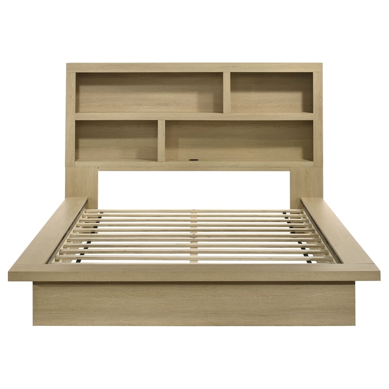 Coaster Hendricks Queen Wood Bookcase Platform Bed in Light Oak