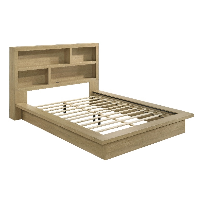 Coaster Hendricks Queen Wood Bookcase Platform Bed in Light Oak